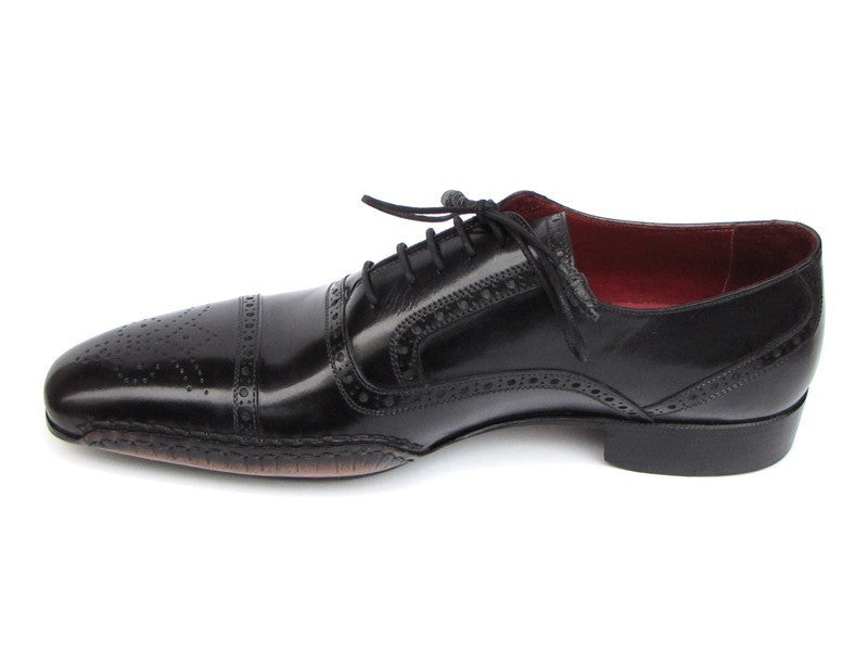 Paul Parkman Men's Captoe Oxfords Black Shoes (ID#5032-BLK)