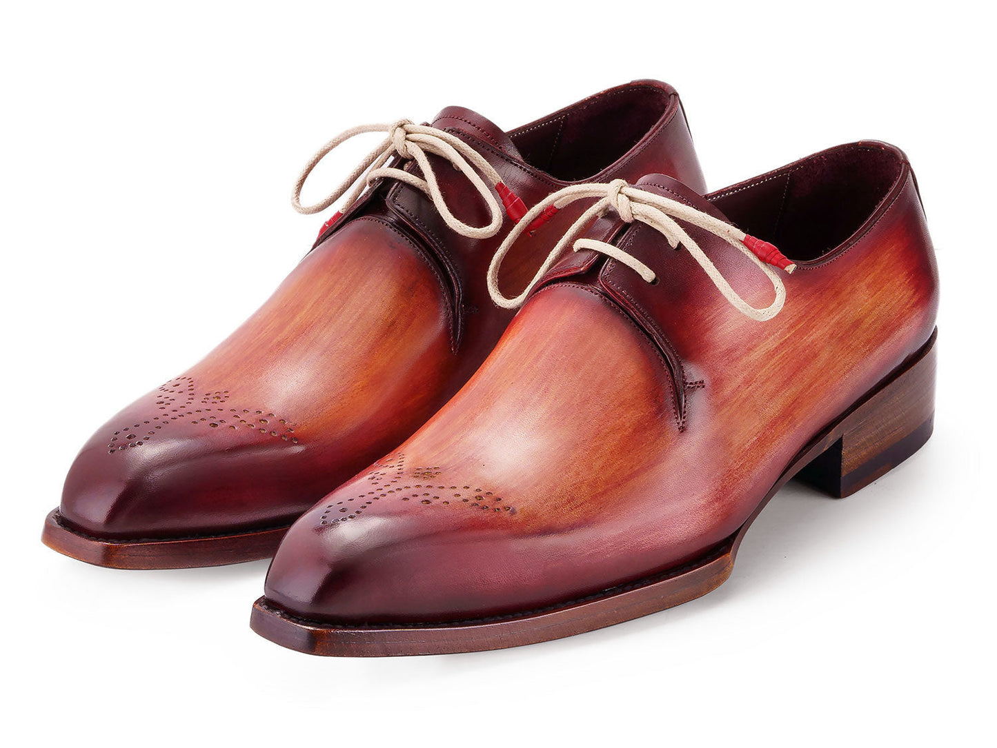 Paul Parkman Goodyear Welted Derby Shoes Reddish Brown (ID#468R21)