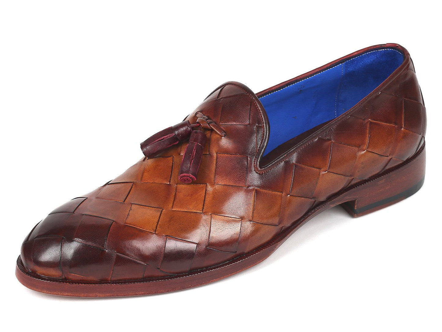 Paul Parkman Men's Big Braided Tassel Loafers Brown (ID#6623-BRW)