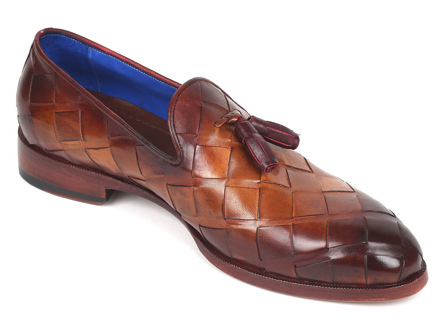 Paul Parkman Men's Big Braided Tassel Loafers Brown (ID#6623-BRW)
