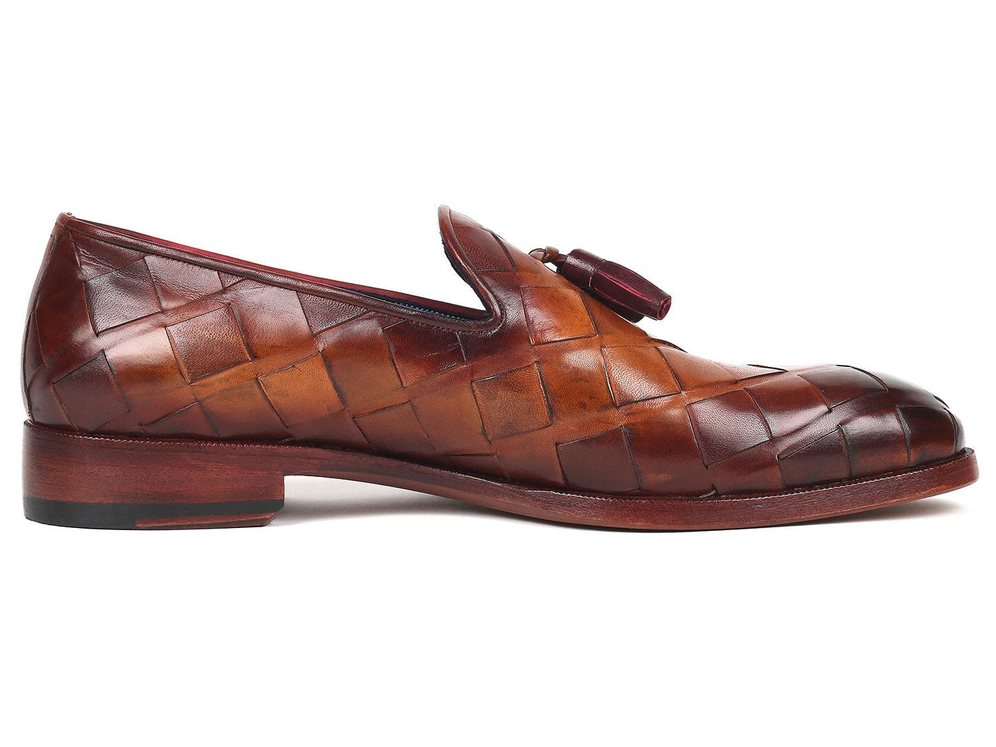 Paul Parkman Men's Big Braided Tassel Loafers Brown (ID#6623-BRW)