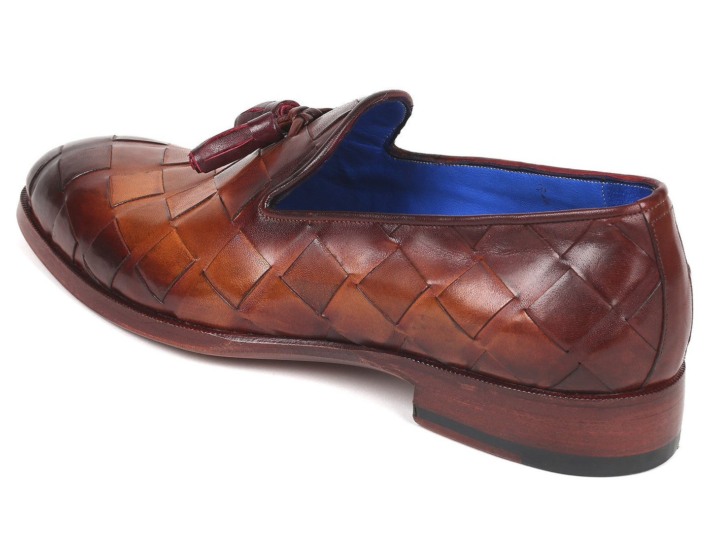 Paul Parkman Men's Big Braided Tassel Loafers Brown (ID#6623-BRW)