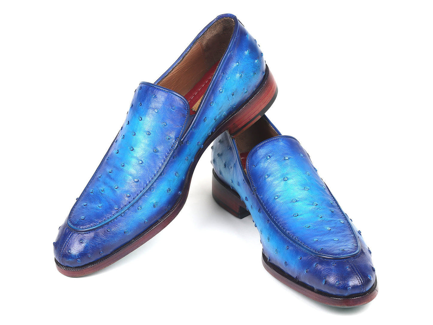 Paul Parkman Genuine Ostrich Loafers Ocean Blue (ID#73954-BLU)