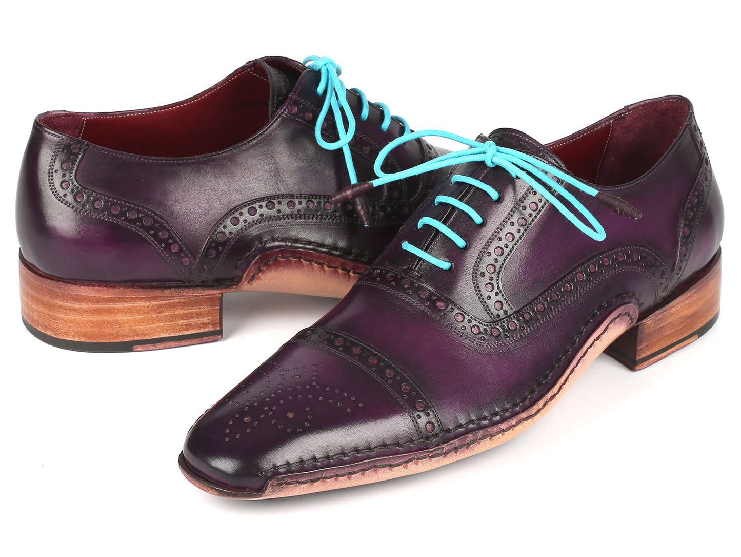Paul Parkman Handsewn Captoe Oxfords Purple (ID#5032-PRP)